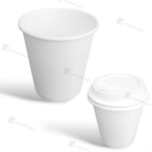 BICCHIERE CARTA BIO 210ML 7oz BIANCO 50PZ (40cf)